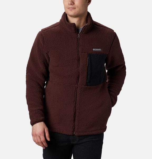 Columbia Mens Fleece Jacket Sale UK - Sherpa Jackets Red Black UK-501061